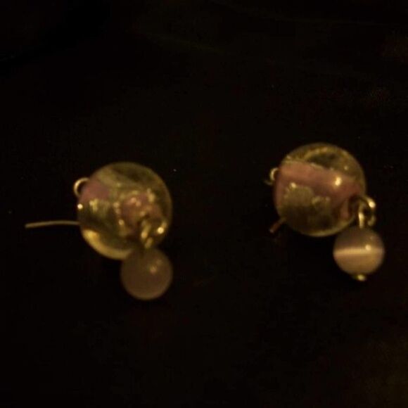 📦 Silver-tone purple Earrings Pre-owned - Picture 3 of 3